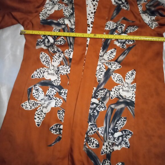 Chico reversible duster jacket sizeXL floral to animal-print w/side pockets boho - Picture 7 of 16